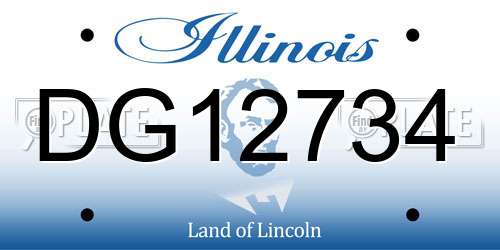 DG12734 Illinois License Plate