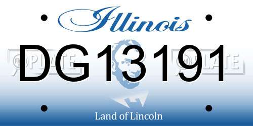 DG13191 Illinois License Plate