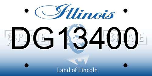 DG13400 Illinois License Plate