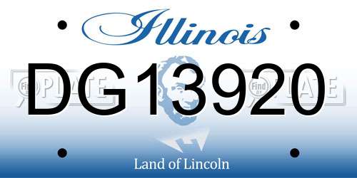 DG13920 Illinois License Plate
