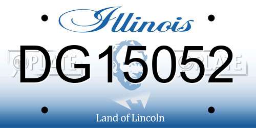 DG15052 Illinois License Plate