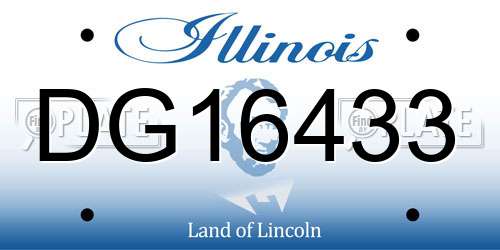 DG16433 Illinois License Plate