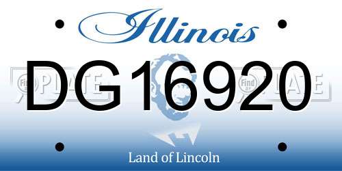 DG16920 Illinois License Plate