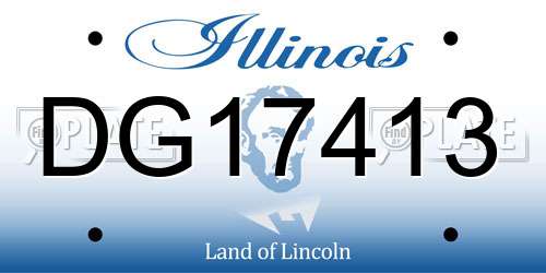 DG17413 Illinois License Plate
