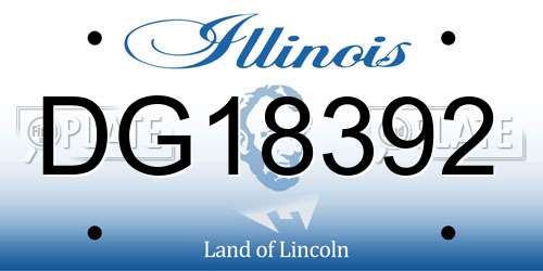 DG18392 Illinois License Plate