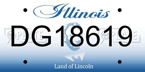 DG18619 Illinois License Plate