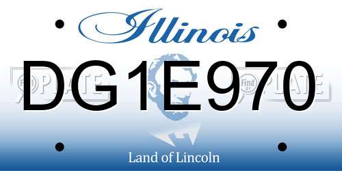 DG1E970 Illinois License Plate