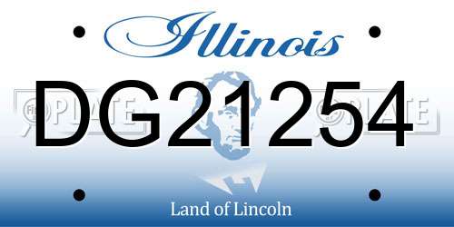 DG21254 Illinois License Plate