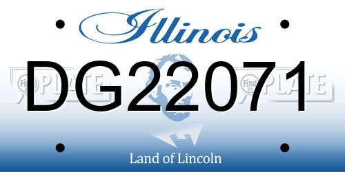 DG22071 Illinois License Plate