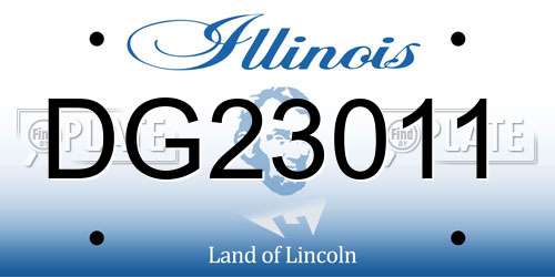 DG23011 Illinois License Plate
