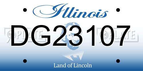 DG23107 Illinois License Plate