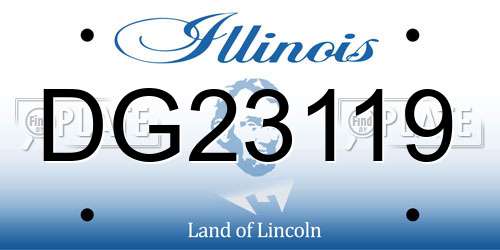 DG23119 Illinois License Plate