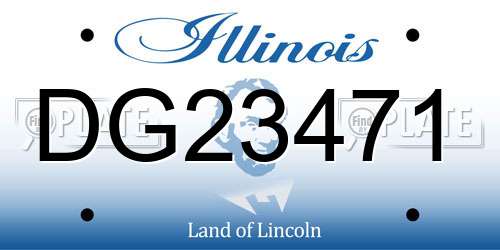 DG23471 Illinois License Plate