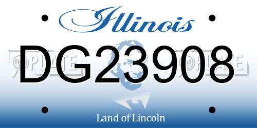 DG23908 Illinois License Plate