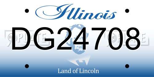 DG24708 Illinois License Plate