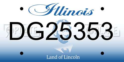 DG25353 Illinois License Plate