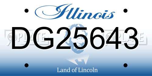 DG25643 Illinois License Plate