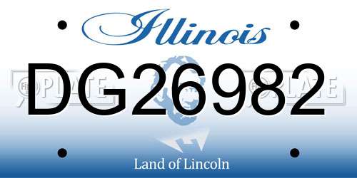 DG26982 Illinois License Plate