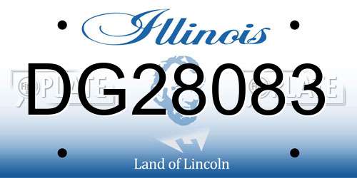 DG28083 Illinois License Plate