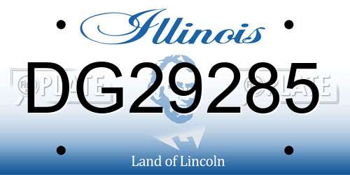 DG29285 Illinois License Plate
