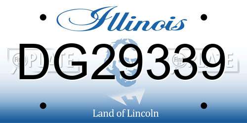 DG29339 Illinois License Plate