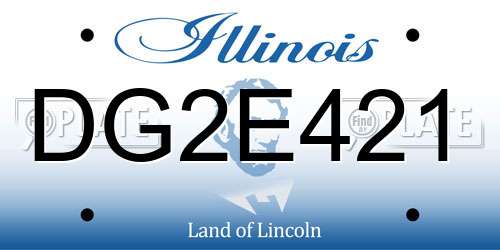 DG2E421 Illinois License Plate