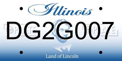 DG2G007 Illinois License Plate
