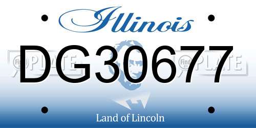 DG30677 Illinois License Plate