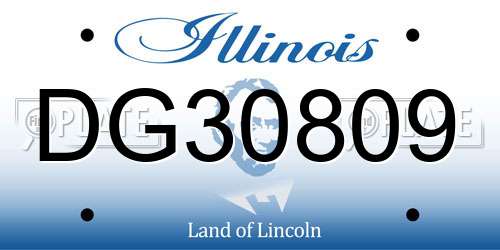 DG30809 Illinois License Plate