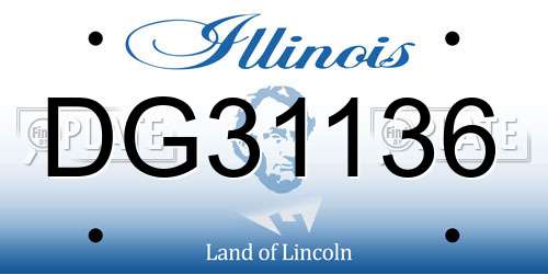 DG31136 Illinois License Plate
