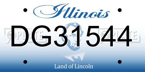 DG31544 Illinois License Plate