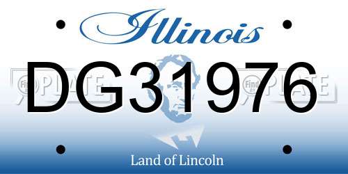 DG31976 Illinois License Plate