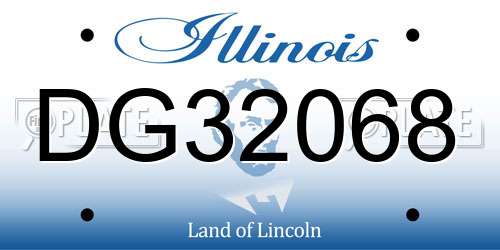 DG32068 Illinois License Plate