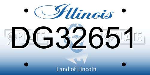 DG32651 Illinois License Plate