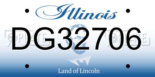 DG32706 Illinois License Plate
