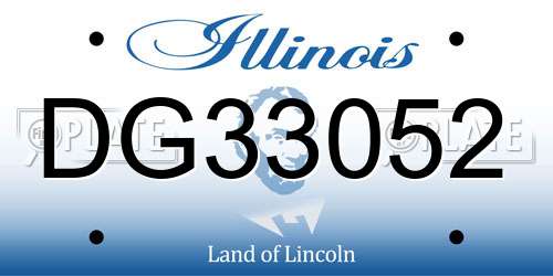DG33052 Illinois License Plate