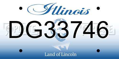 DG33746 Illinois License Plate