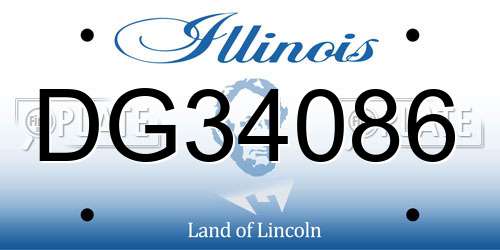 DG34086 Illinois License Plate