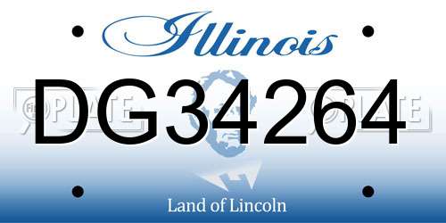 DG34264 Illinois License Plate