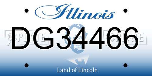 DG34466 Illinois License Plate