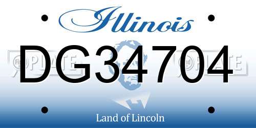 DG34704 Illinois License Plate