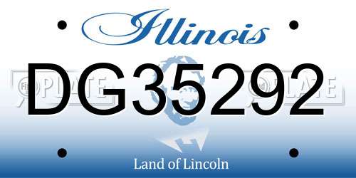 DG35292 Illinois License Plate