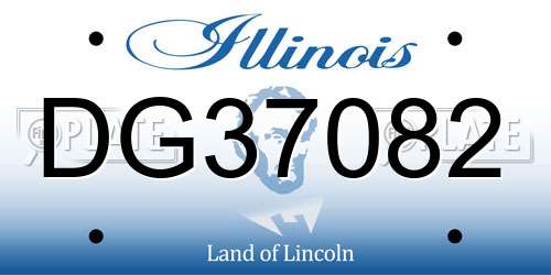 DG37082 Illinois License Plate