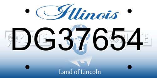 DG37654 Illinois License Plate