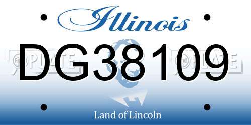 DG38109 Illinois License Plate