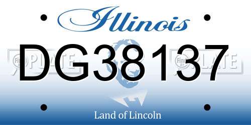 DG38137 Illinois License Plate
