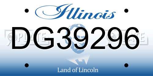 DG39296 Illinois License Plate