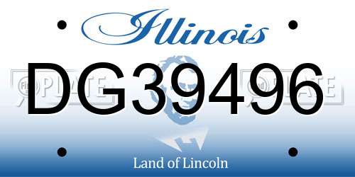 DG39496 Illinois License Plate