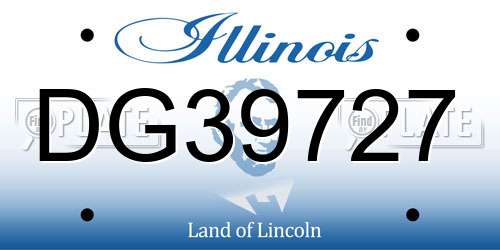 DG39727 Illinois License Plate