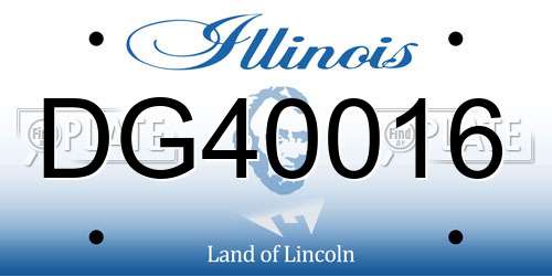 DG40016 Illinois License Plate